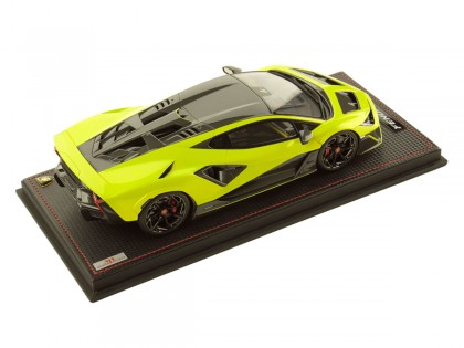Lamborghini Fenomeno MR Collection 1/18 LAMBO064A Jaune Crius avec vitrine 2