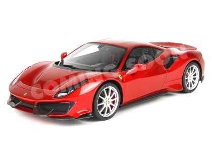 Ferrari 488 Pista die-cast ouvrable BBR Models 1/18 HE180055CDIE Rouge Ardent avec vitrine
