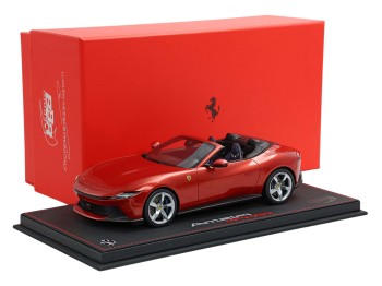 Ferrari Amalfi Spider BBR Models 1/18 P18281A Rouge Tramonto avec vitrine