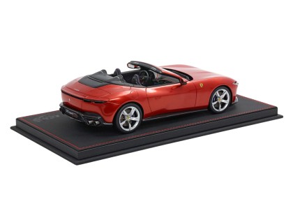 Ferrari Amalfi Spider BBR Models 1/18 P18281A Rouge Tramonto avec vitrine 2