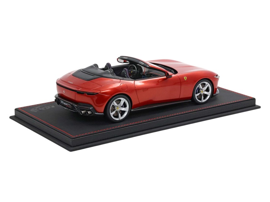 Ferrari Amalfi Spider BBR Models 1/18 P18281A Rouge Tramonto avec vitrine