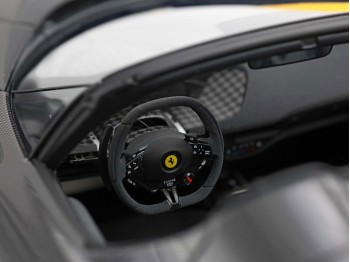 Ferrari Daytona SP3 Spider Tailor Made 599+1 BBR Models 1/12 BBR1217O Modena Yellow and Carbon Fiber with display case