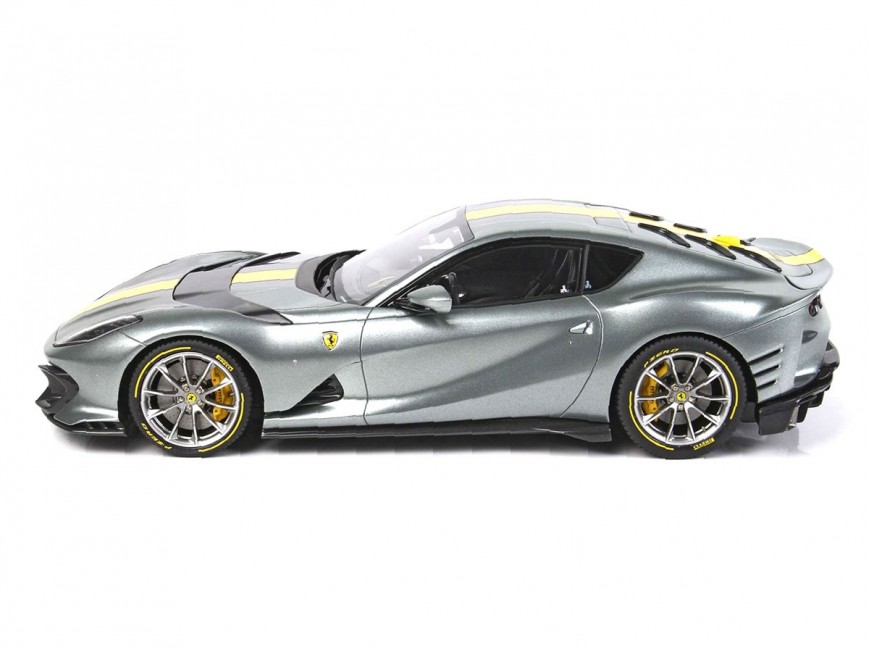 Ferrari 812 Competizione BBR Models 1/18 P18207A Grigio Coburn Metallizzato con vetrina