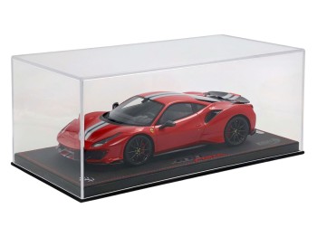Ferrari 488 Pista BBR Models 1/18 P18145A6 Rouge Corsa avec vitrine