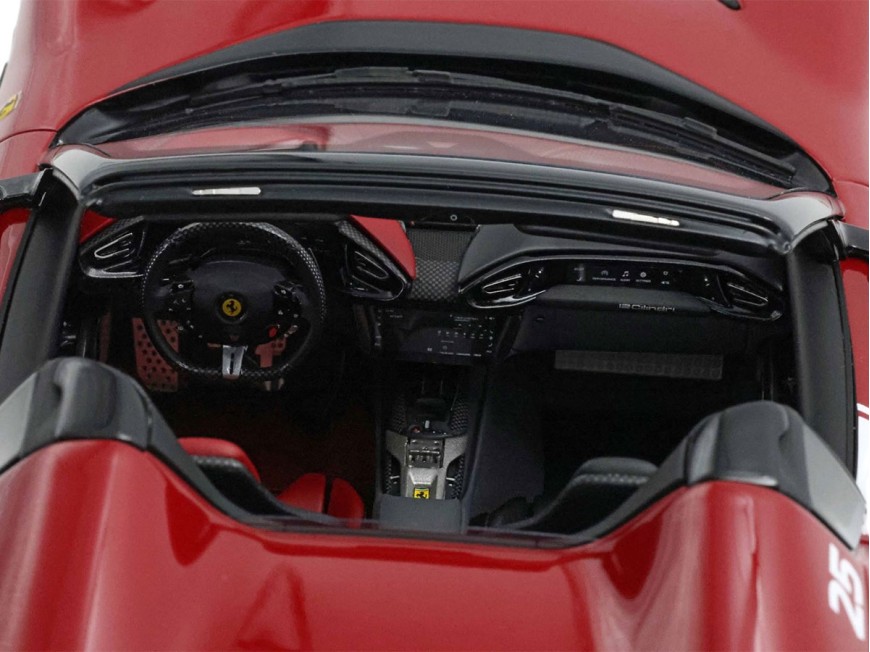 Ferrari 12Cilindri Spider BBR Models 1/18 P18251F Rouge Racing 2025 Brillant avec vitrine