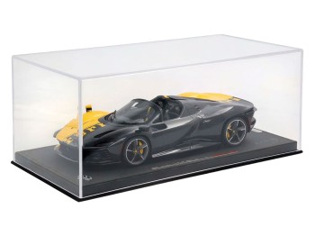 Ferrari Daytona SP3 Spider Tailor Made 599+1 BBR Models 1/18 P18214TMO-26 Jaune de Modène et Fibre de Carbone avec vitrine
