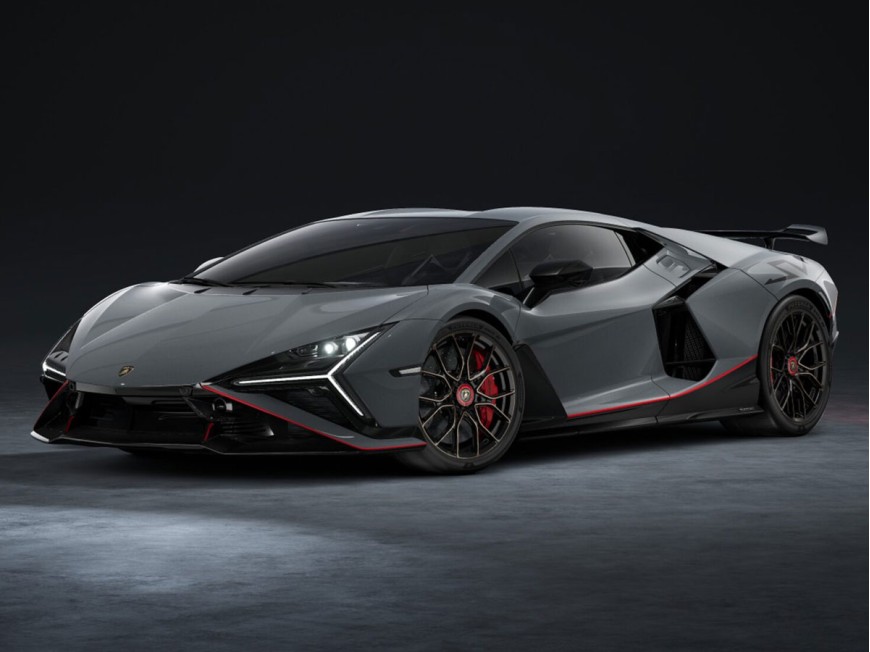 Lamborghini Revuelto SV MR Collection 1/18 LAMBO066SE Grigio Telesto con livrea Rosso/Nero con vetrina