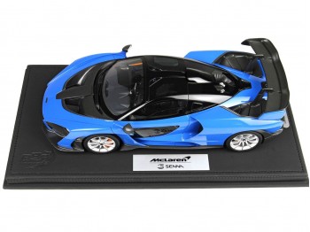 McLaren Senna BBR Models 1/18 P18149C1 Azura Blue avec vitrine