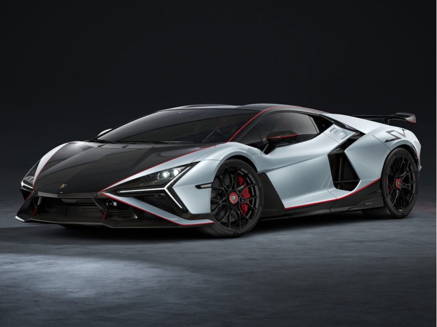 Lamborghini Revuelto SV Looksmart 1/43 LS577B Azzurro Tethys con livrea Nero/Rosso