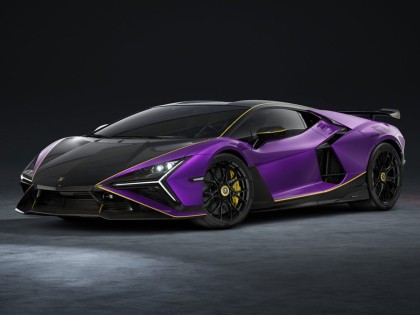 Lamborghini Revuelto SV Looksmart 1/43 LS577C Viola Pasifae con livrea Nero/Giallo