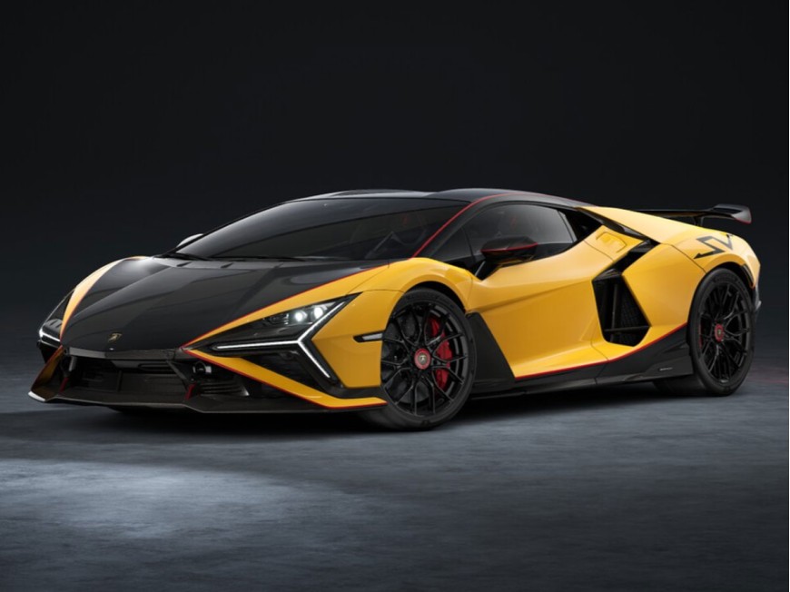 Lamborghini Revuelto SV Looksmart 1/43 LS577D Giallo con livrea Nero/Rosso
