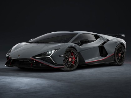 Lamborghini Revuelto SV Looksmart 1/43 LS577F Grigio Telesto con livrea Rosso/Nero