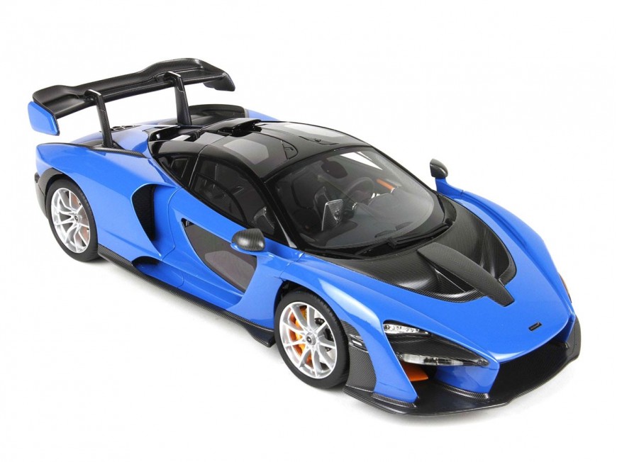 McLaren Senna BBR Models 1/18 P18149C1 Azura Blue avec vitrine