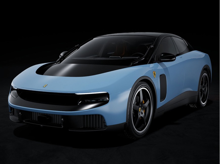 Ferrari Luce BBR Models 1/18 BBRC1863A La Plata Light Blue panoramic roof with display case