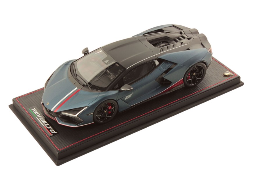 Lamborghini Revuelto NA63 MR Collection 1/18 LAMBO058NA63A Bleu Marinus avec vitrine