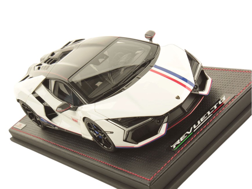 Lamborghini Revuelto NA63 MR Collection 1/18 LAMBO058NA63B Sideralis White with display case