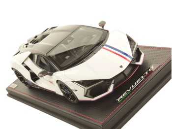 Lamborghini Revuelto NA63 MR Collection 1/18 LAMBO058NA63B Blanc Sideralis avec vitrine