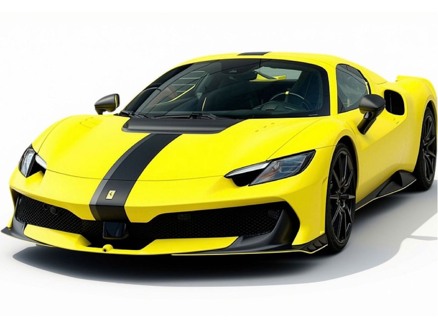 Ferrari 296 Speciale A BBR Models 1/18 P18270G1 Jaune Kuramochi avec vitrine