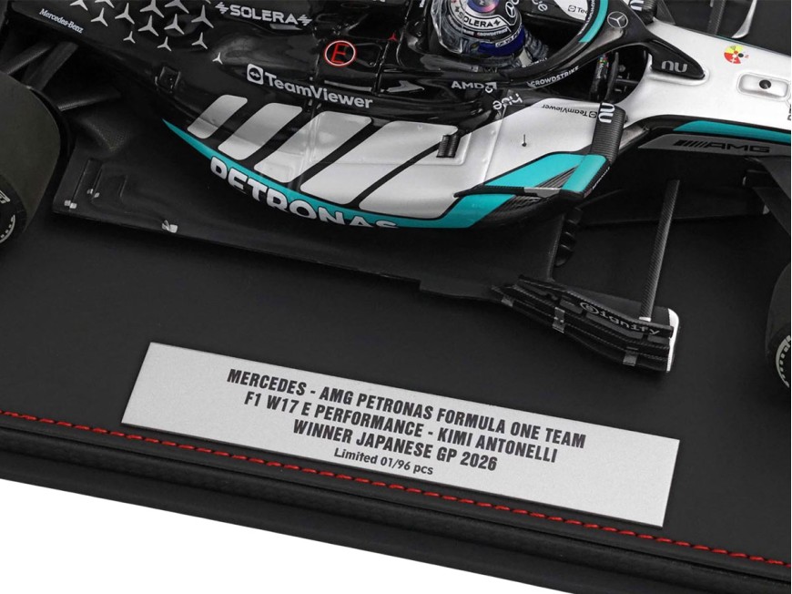 Mercedes-AMG F1 W17 GP Giappone Kimi Antonelli Winner die-cast Minichamps-BBR Models 1/43 BBRMIN312 con vetrina