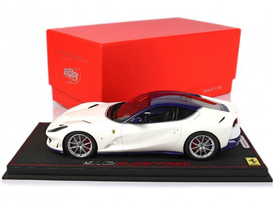Ferrari 812 Superfast BBR Models 1/18 P18147W Metallic Italia White with display case