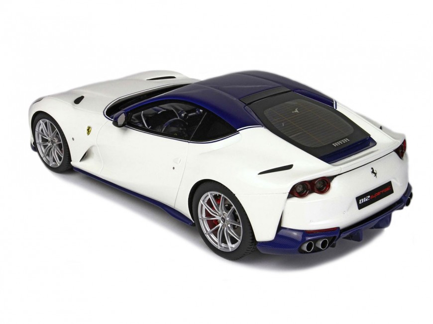 Ferrari 812 Superfast BBR Models 1/18 P18147W Metallic Italia White with display case