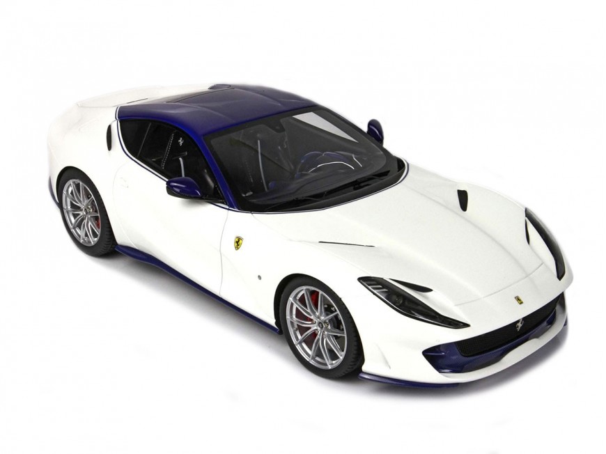 Ferrari 812 Superfast BBR Models 1/18 P18147W Metallic Italia White with display case