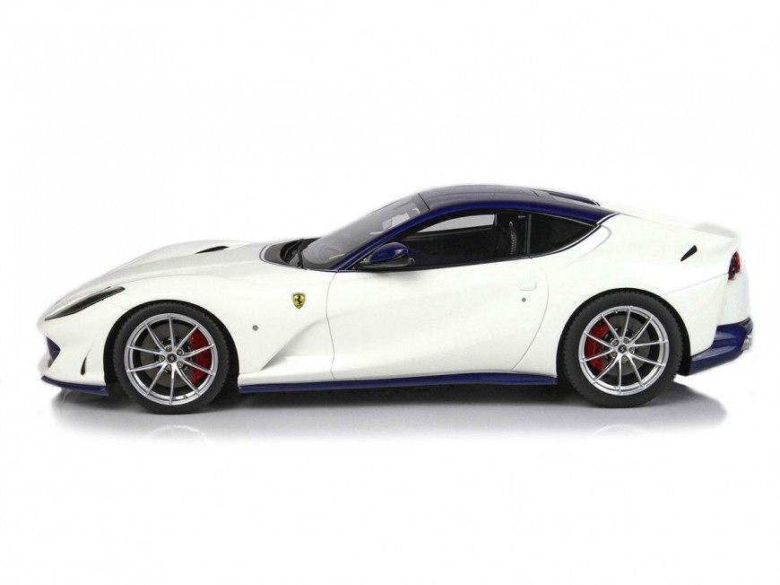 Ferrari 812 Superfast BBR Models 1/18 P18147W Metallic Italia White with display case