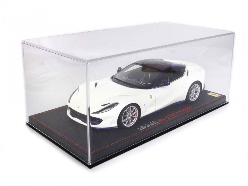 Ferrari 812 Superfast BBR Models 1/18 P18147W Metallic Italia White with display case