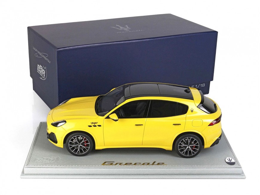 Maserati Grecale BBR Models 1/18 P18220A Giallo Modenese con vetrina